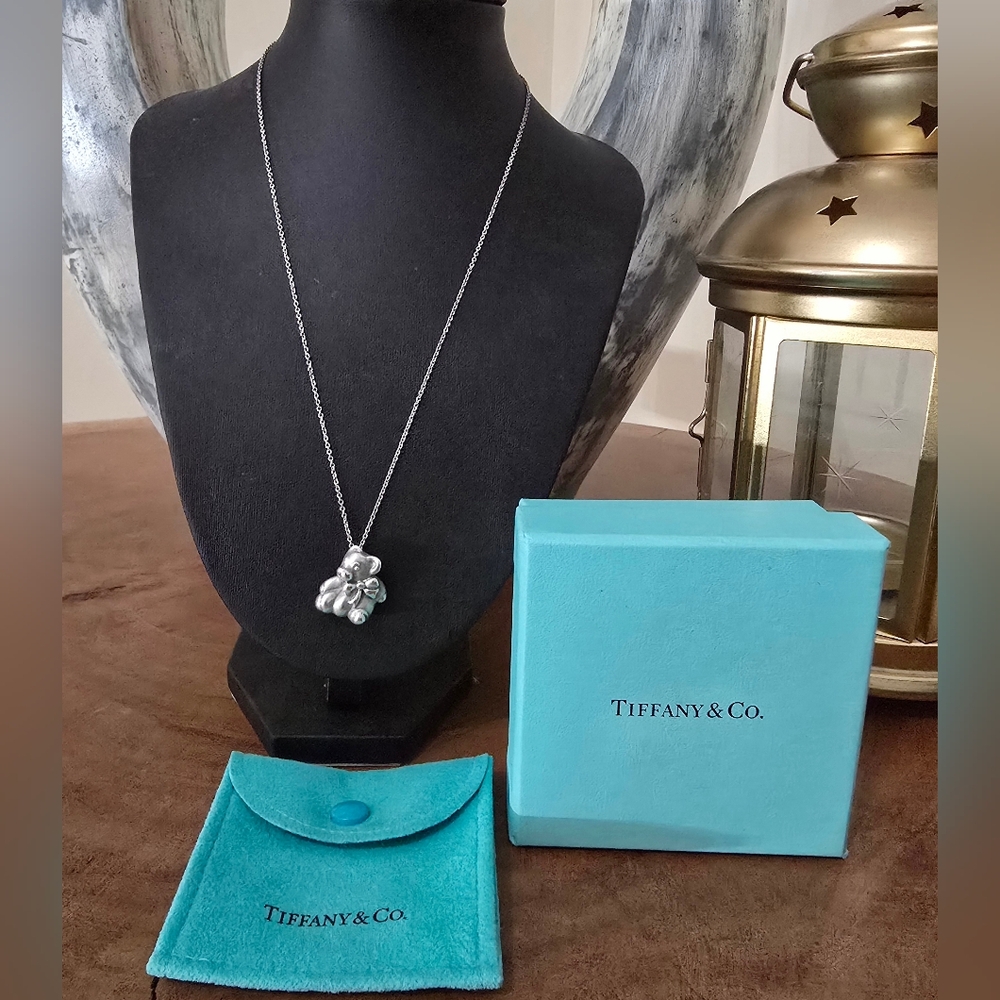 Tiffany & Co Teddy Bear Necklace Stearling Silver 925